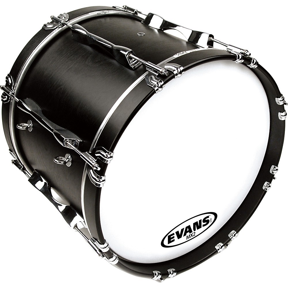 Evans MX2 White Marching Bass Head 24 in.