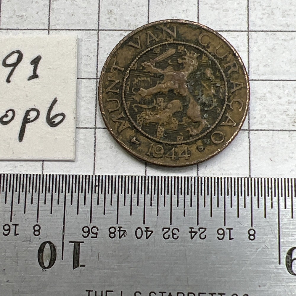 1944 Curcao One Cent
