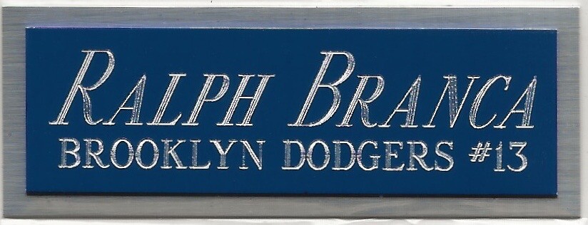 RALPH BRANCA DODGERS NAMEPLATE FOR AUTOGRAPHED Signed Baseball Display CUBE CASE