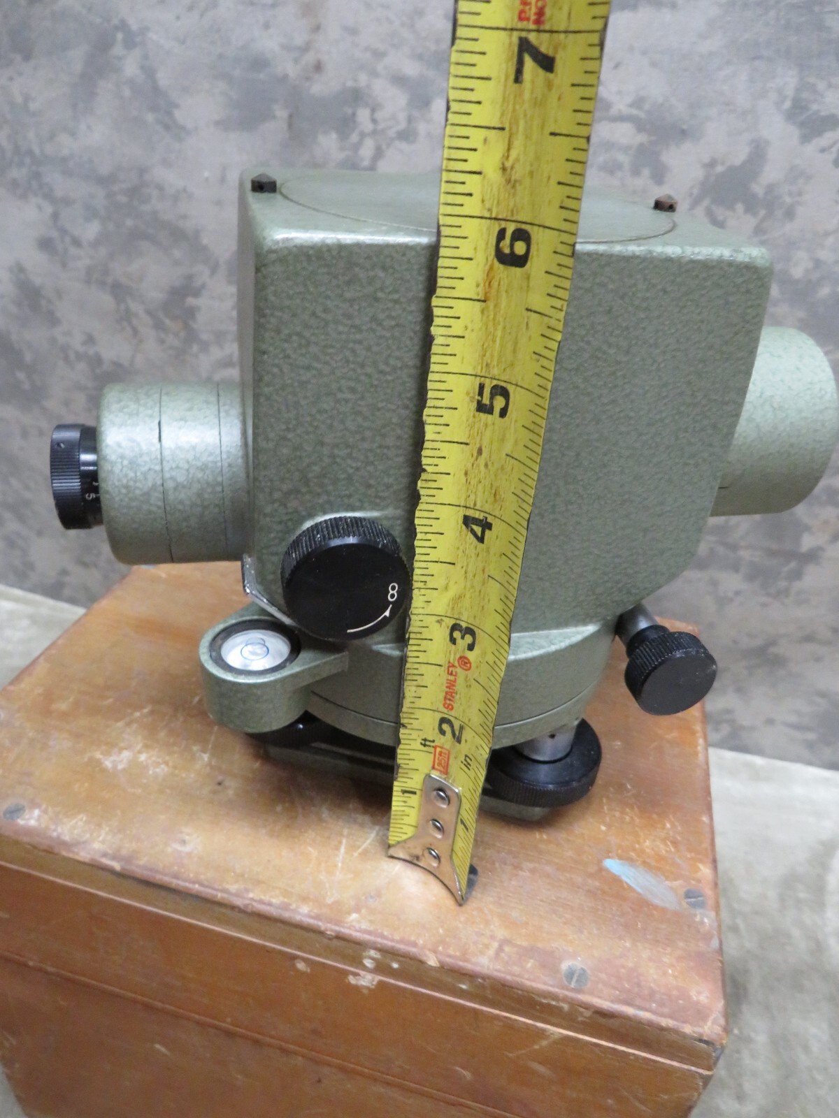 Vintage Survey Tool Transit Level TAMAYA & Co No 158 Wooden Case Scope