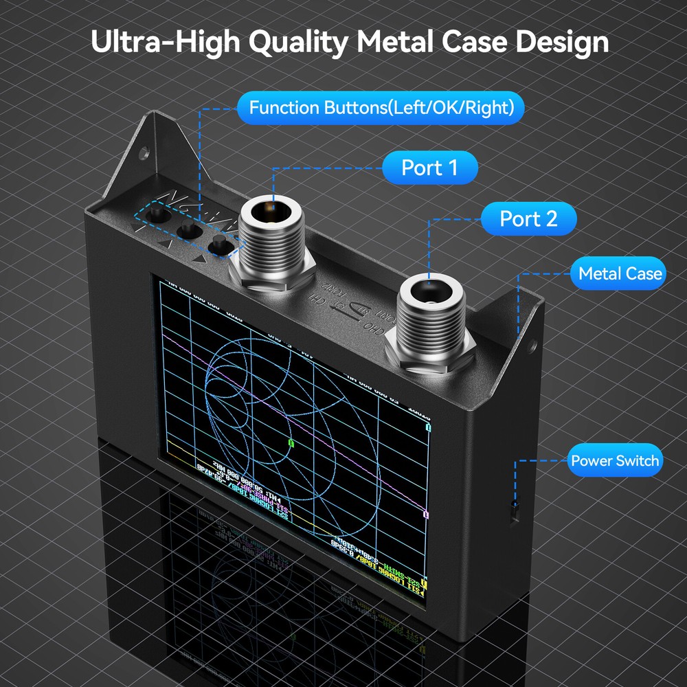 NanoVNA SAA-2N V2.2 Vector Network Analyzer, 50KHz-3GHz 4" VNA Antenna Analyzer