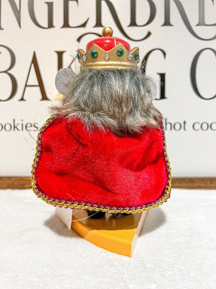 CHRISTMAS WOODEN MOUSE KING NUTCRACKER 7" NEW
