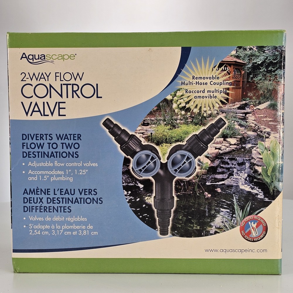 Aquascape 88005 2-Way Flow Control Valve Y-Connection Multiple Water Features