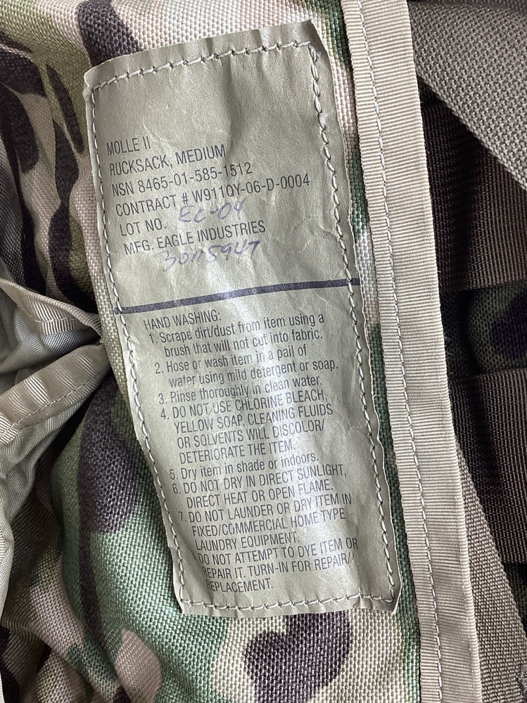 USGI Medium Rucksack Molle II OCP Backpack Complete Assembly