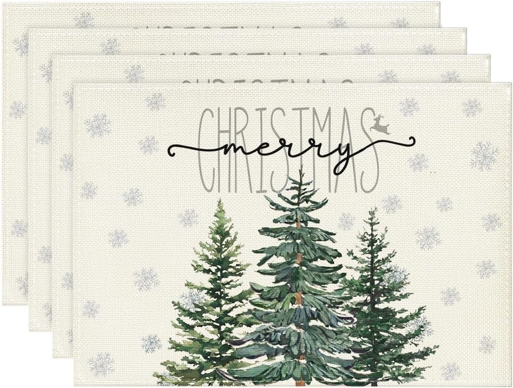 Artoid Mode Beige Pine Tree 12" x 18", Rectangular 4 Pcs,