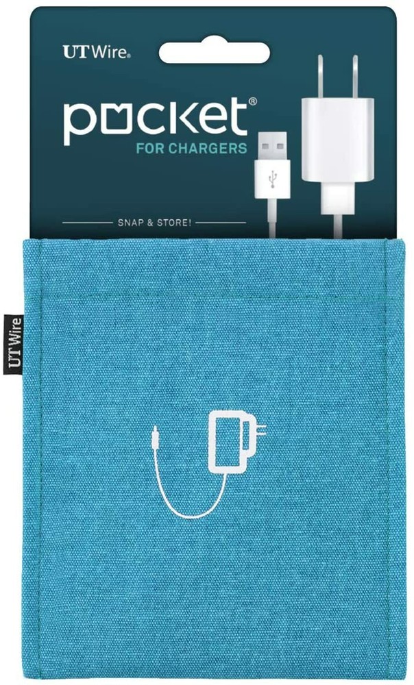 (2 pack) UT Wire Pocket Snap & Store Mobile Charger Case Pouch