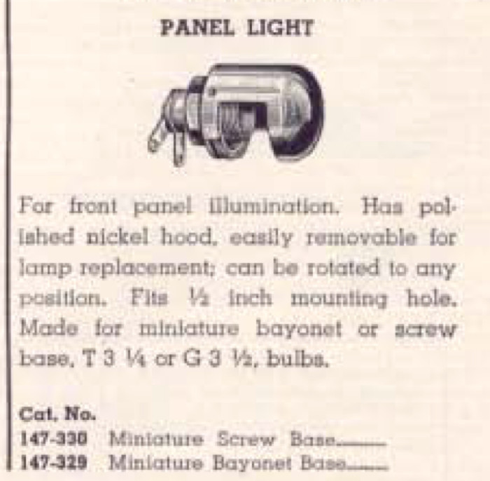 EF Johnson 147-329 Panel Light, NOS