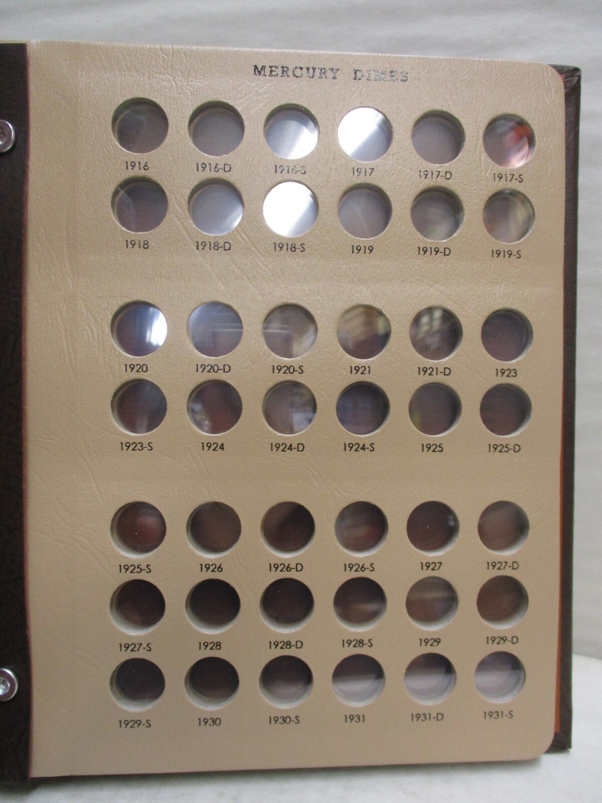 Dansco Coin Album #7123 Mercury Dimes 1916-1945 No Proofs 2-Page Album