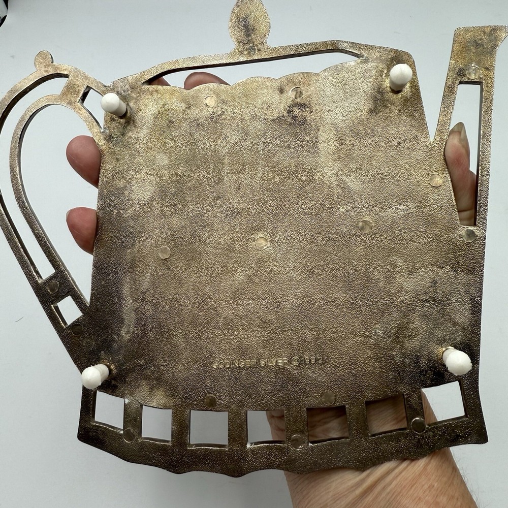 1992 Godinger Silver-Plated Teapot Pot Holder