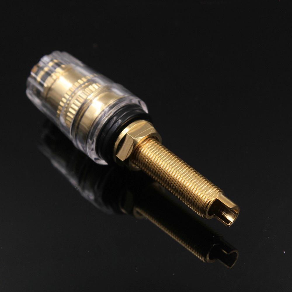2 Pcs Audio Speaker Binding Post Long Thread Terminal Banana Plug Gold Plated