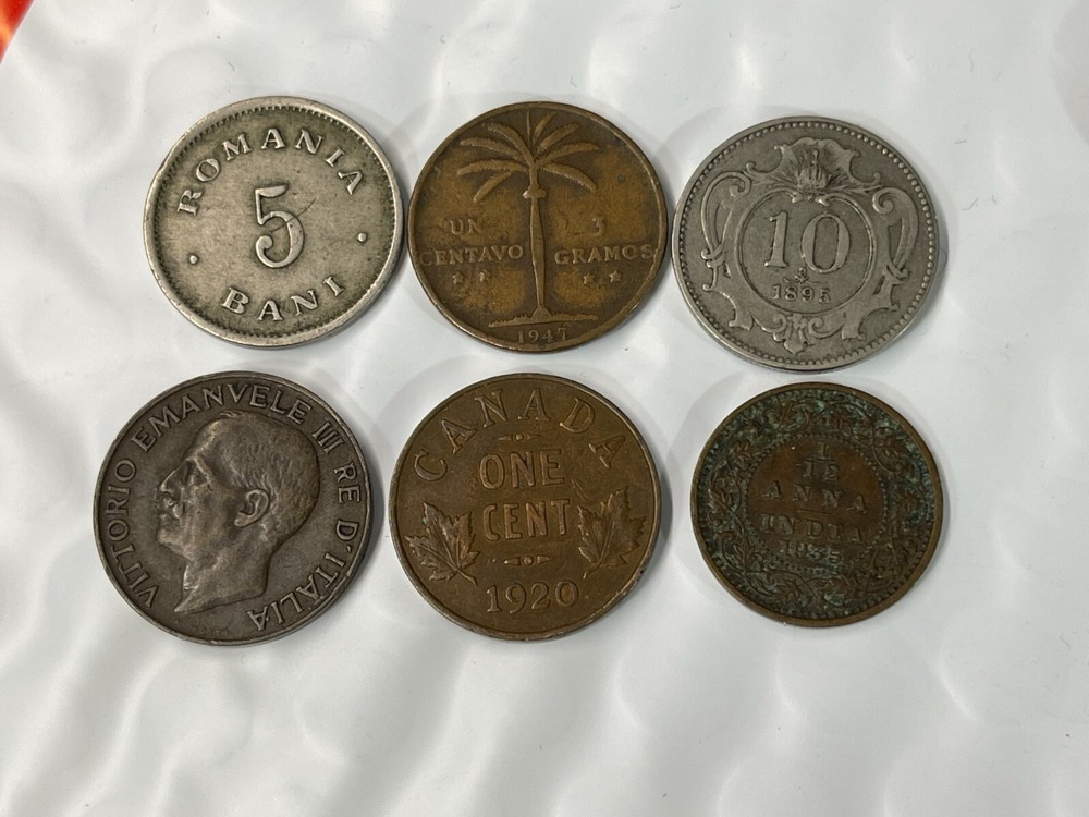 Assorted World Foreign 6 Coins lot