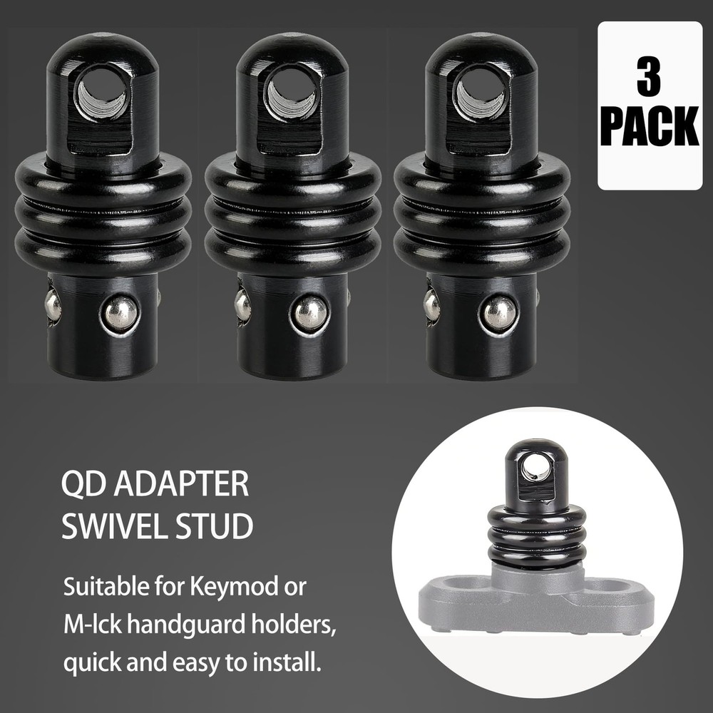DOPETANE QD Sling Swivel Stud for Two Point Mount with Button All Black