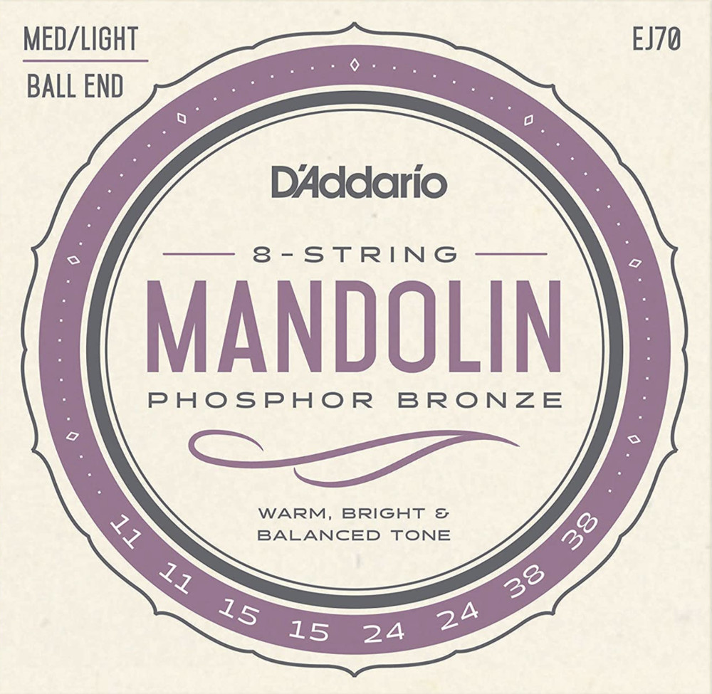 D'Addario EJ70 Phosphor Bronze Mandolin Strings, Ball End, Medium/Light, 11-38