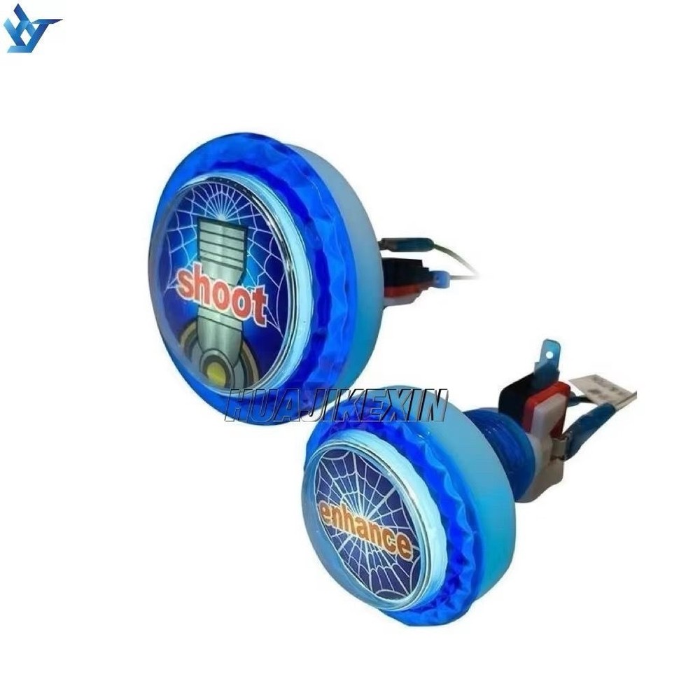 Fish Game Machine Shooting/Enhance Push Button 12V LED Arcade Button for (Blue)