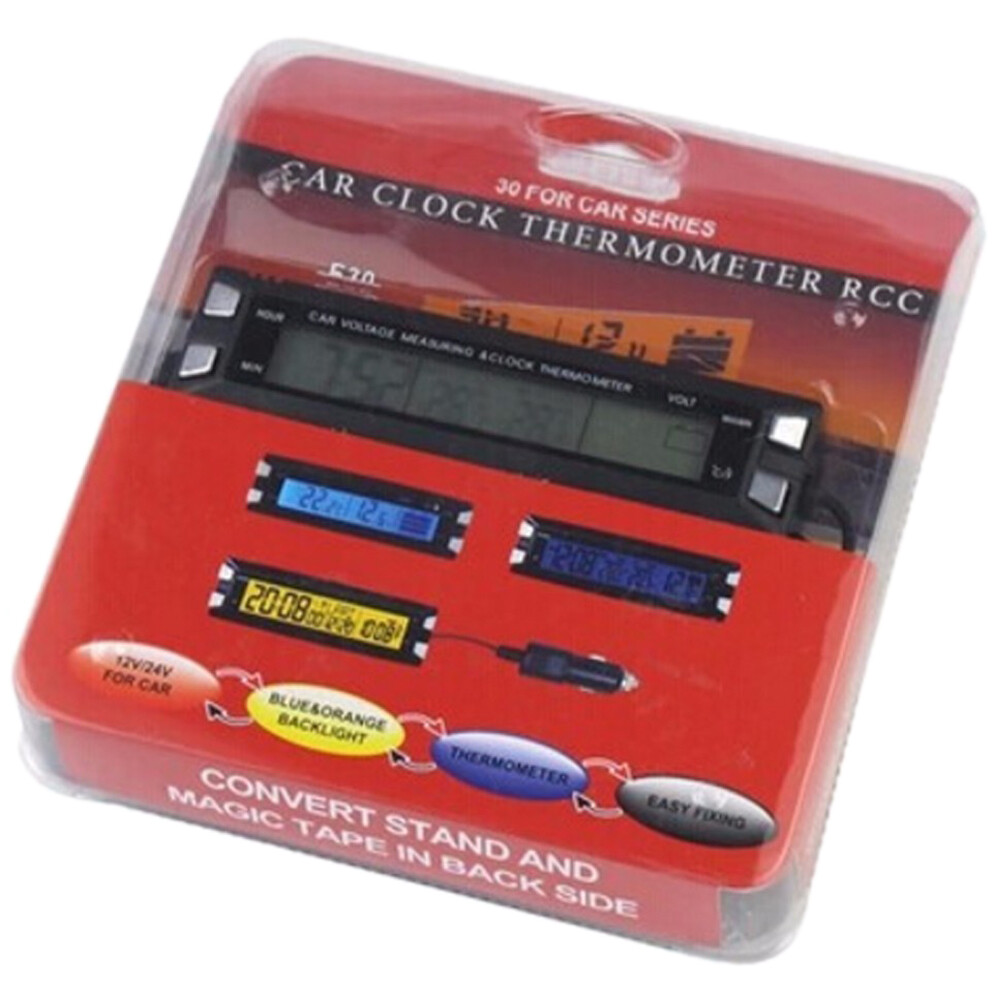 Multifunctional Car Luminous Clock Car Thermometer Voltmeter Temperature Alarm