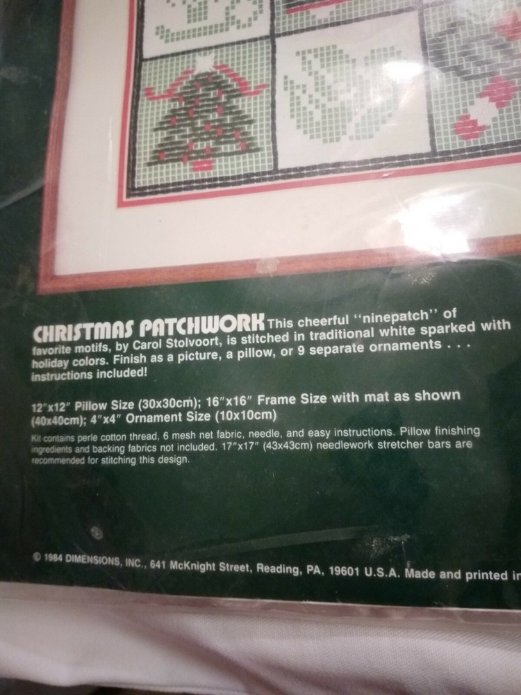 Dimensions Christmas Patchwork Net Darning Lace Kit - 1 Picture or 9 Ornaments