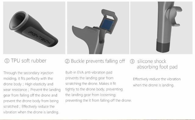 PGYTECH Landing Gear Extensions LED Headlamp Set for MAVIC 2