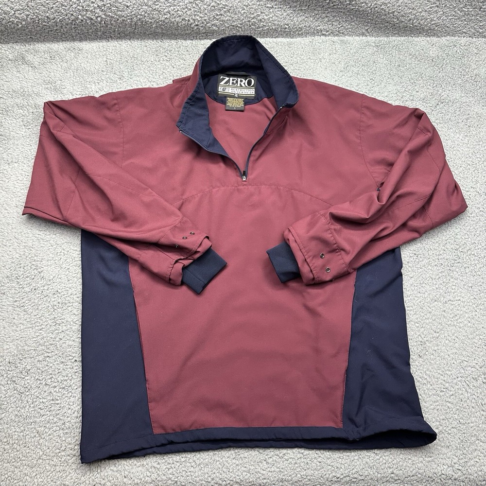 Zero Restriction Golf Outerwear Mens Size Large Red L/S G01W012 1/4 Zip Pullover