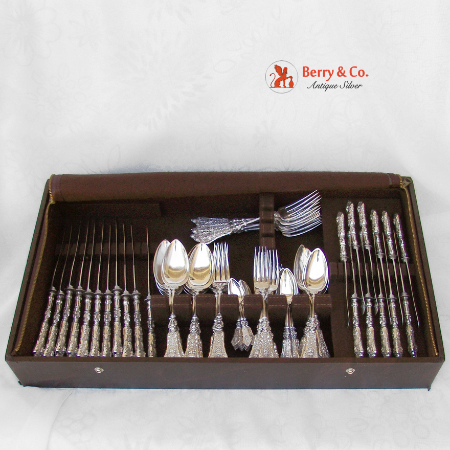 Renaissance Dinner and Luncheon Flatware Set 800 Silver 1890 Bruckmann