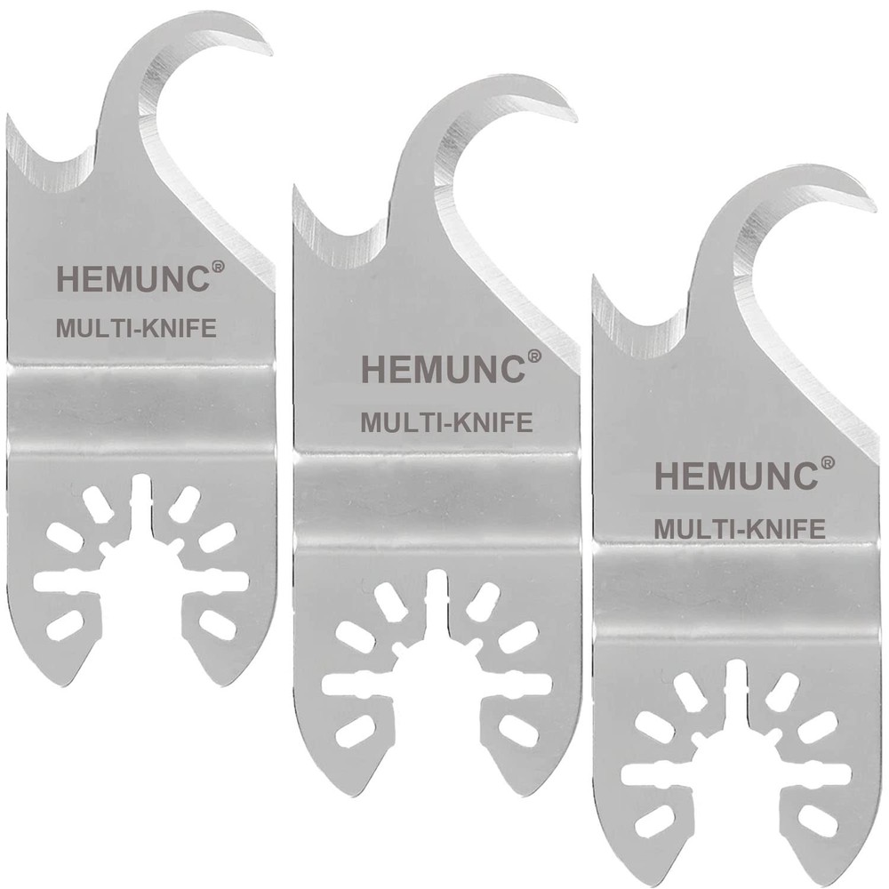 HEMUNC 3PCS Oscillating Multitool Saw Blades, Oscillating Multi Tool Hook Kni...