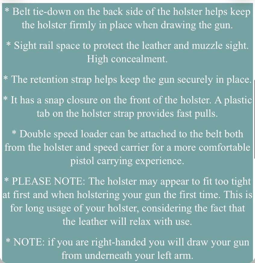 Fits Colt Python 357 Magnum 2.5”BBL Vertical Shoulder Holster #1305# RH