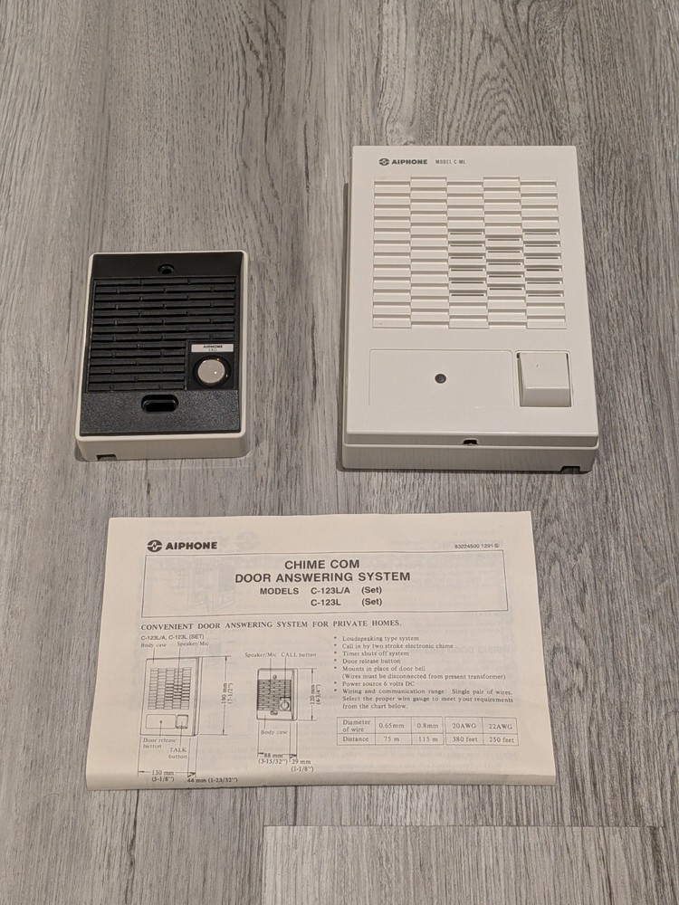 Aiphone C-123L/A Chimecom Set, 1 Door Station, 1 Master Station Intercom System