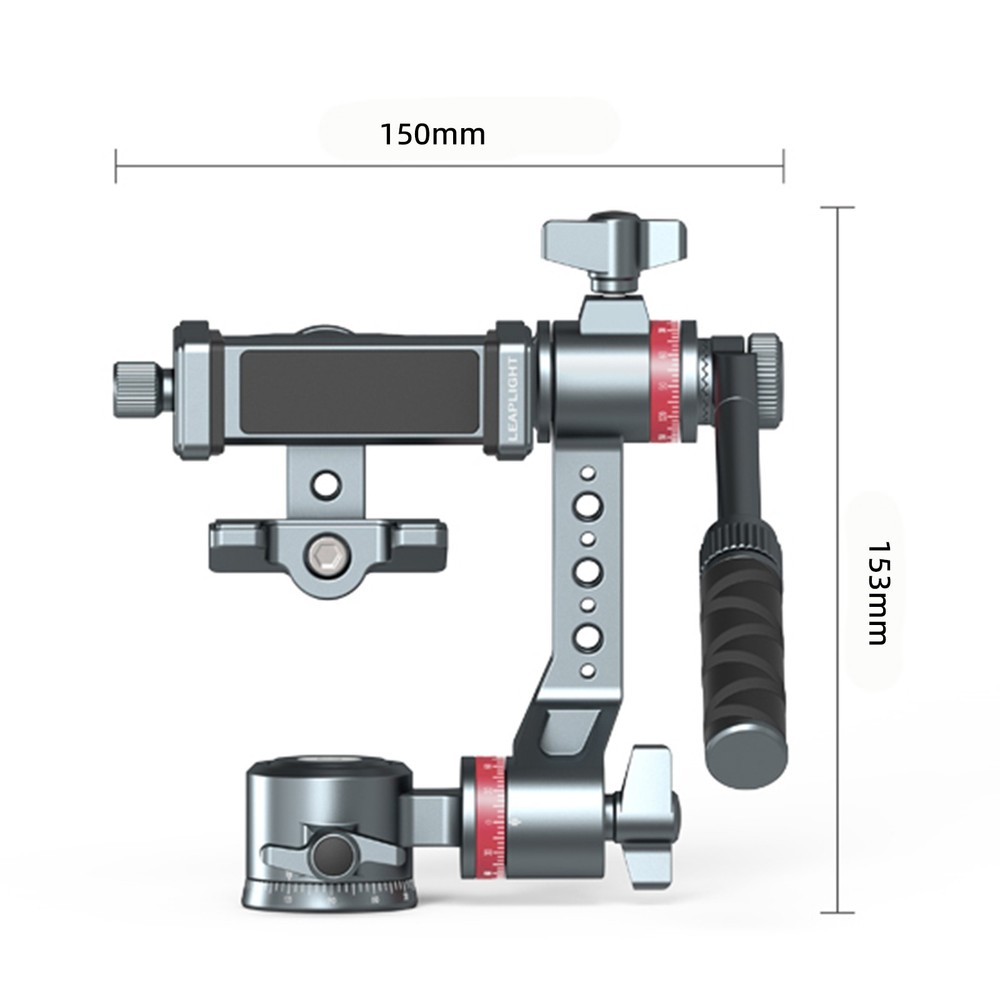 Phone Gimbal Stabilizer Three-Axis Tripod Fluid Head Pan Tilt Head Quick Release