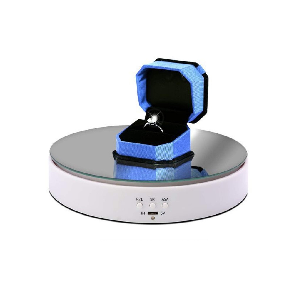 Motorized Rotating Stand, 7.67Inch Max Loading 22Lb Battery USB Use Display T...