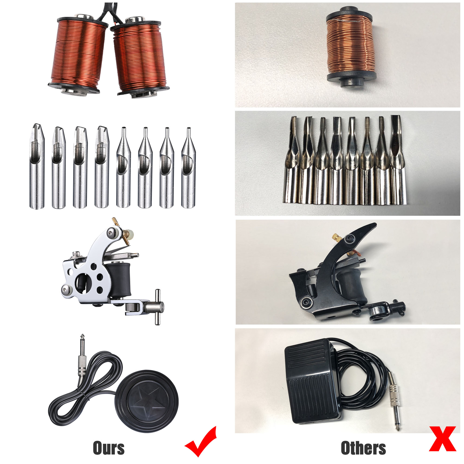 Complete Tattoo Kit 2 4 8 Tattoo Machine Guns 40 54 Ink Power Supply Equipment