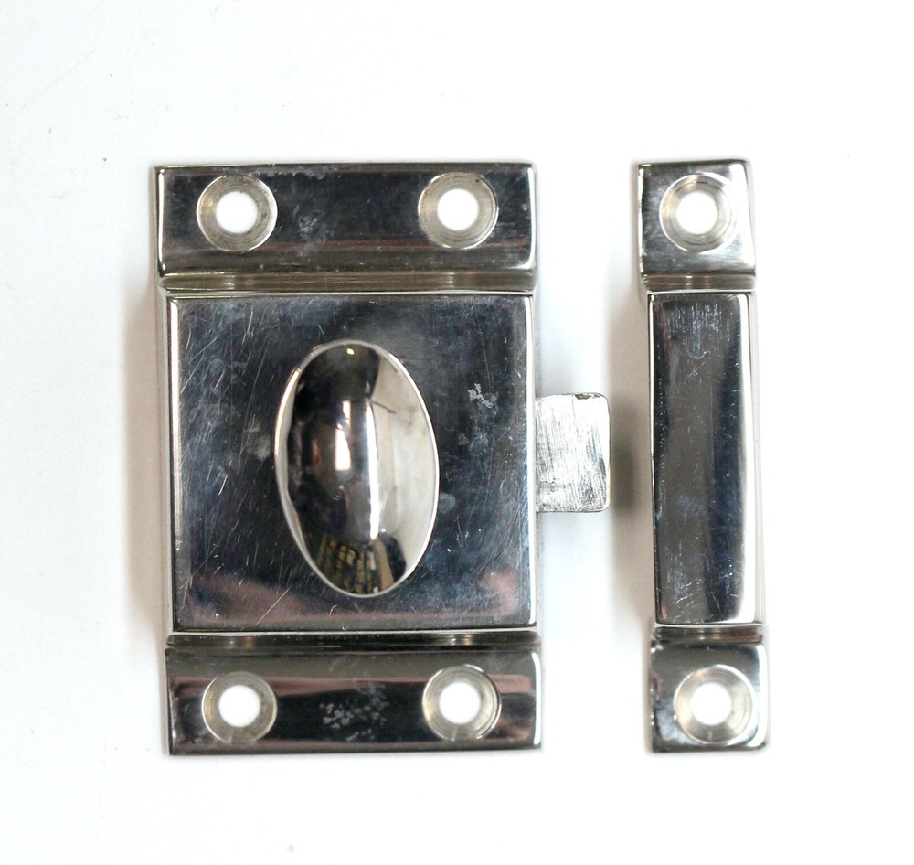 Vintage Chrome Plated Brass Cabinet Latch