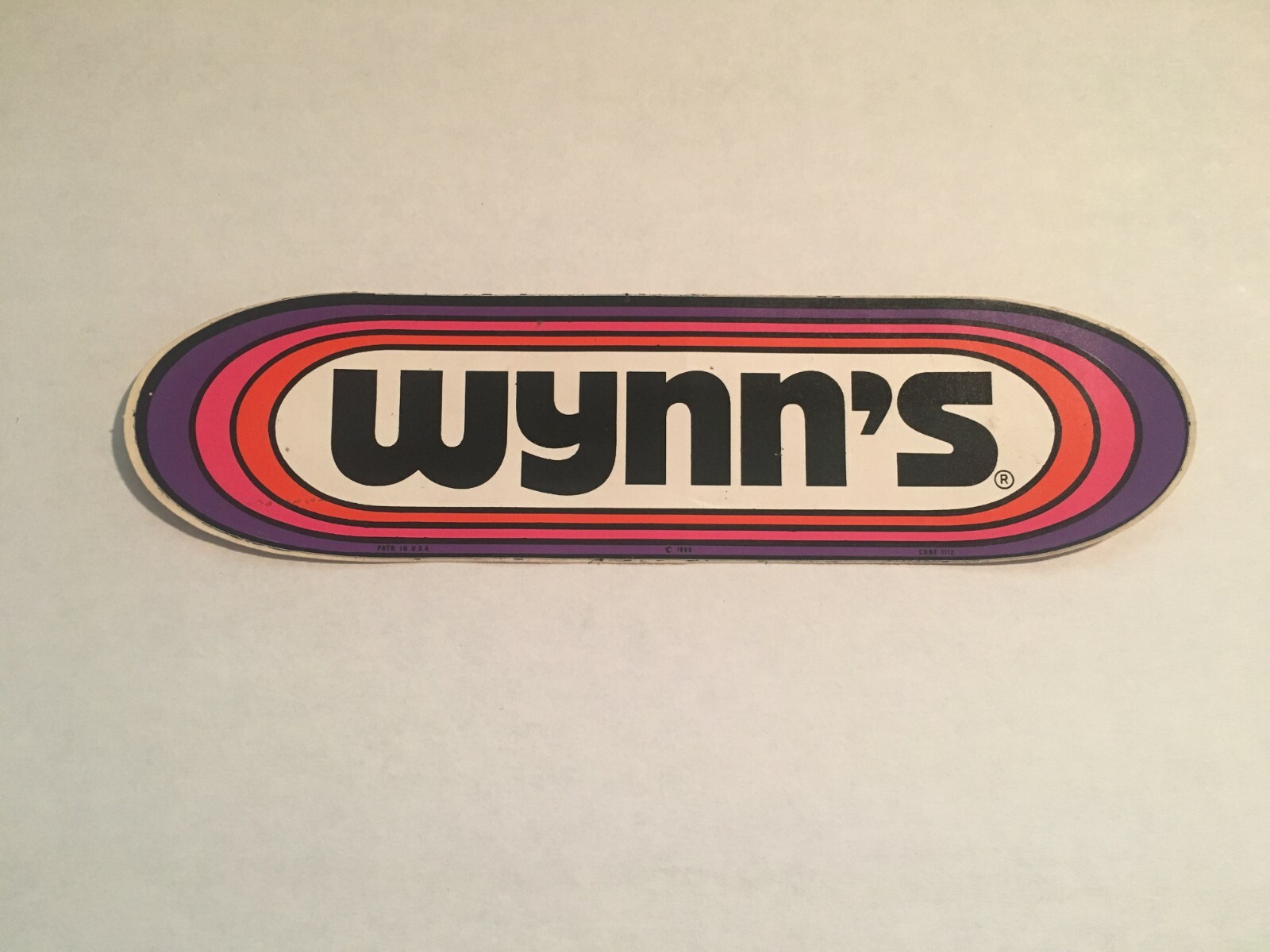 1969 WYNN'S OIL ADDITIVE VINTAGE ORIGINAL RACING STICKER DECAL NASCAR NHRA NOS