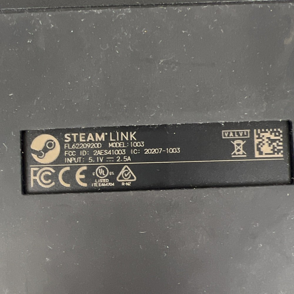 Steam Link Wireless Streaming Device Model 1003 - No Power Cord-Untested