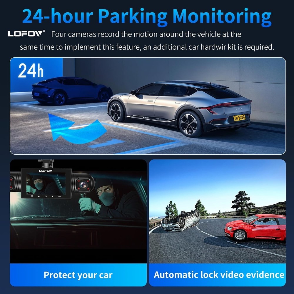 All-Around Dash Cam with Voice Control & Comprehensive Coverage - 64GB Included