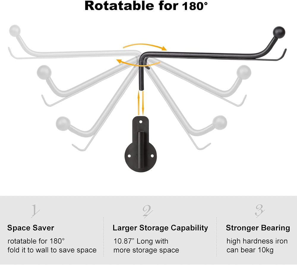 Wall Mounted Drying Rack Laundry Clothes Hanger with Swing Arm Space Saving Meta