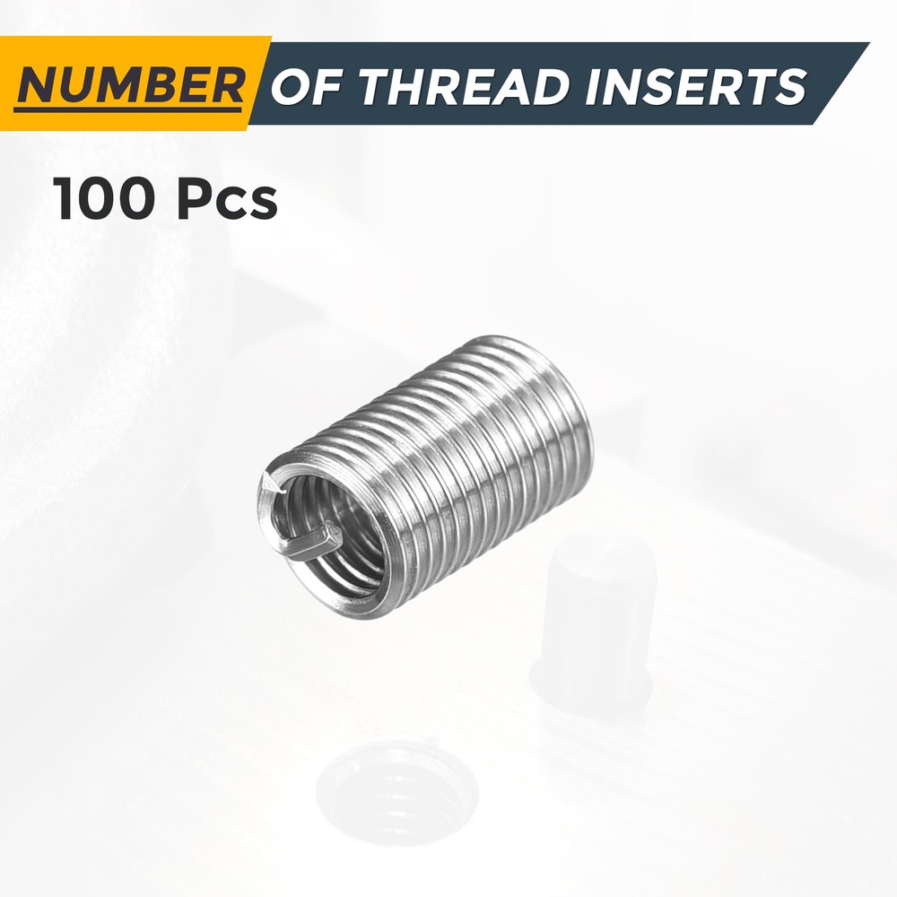 100pcs Wire Thread Inserts M3 x 0.5 x 3D Metric Helical Threaded Sleeve