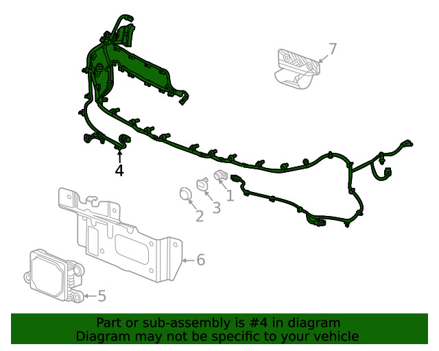 Genuine GM Front Object Alarm Sensor Wiring Harness 84813516