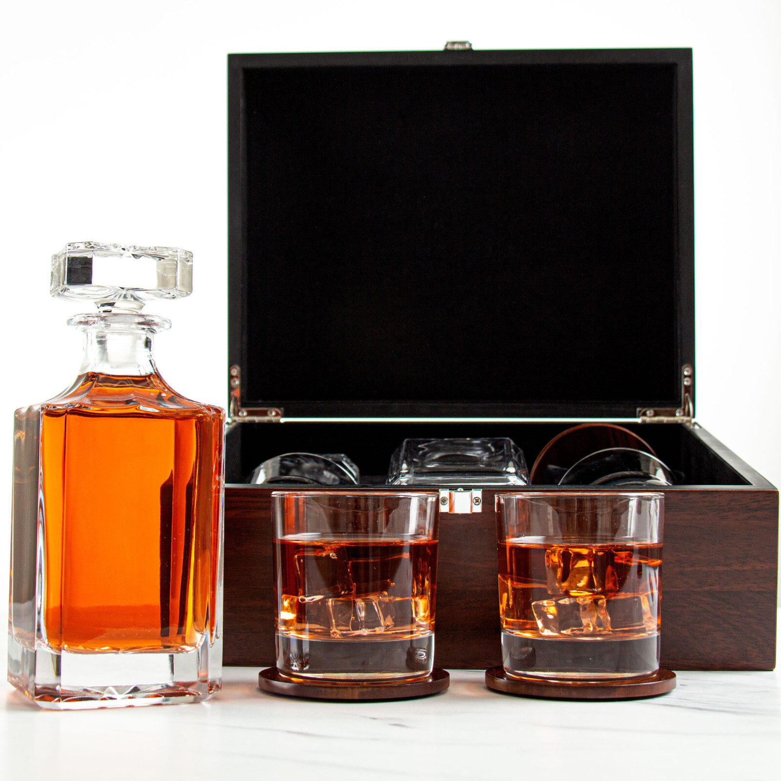 San Francisco 49ers - Engraved Football Whiskey Decanter 2 Glasses In Wood Box