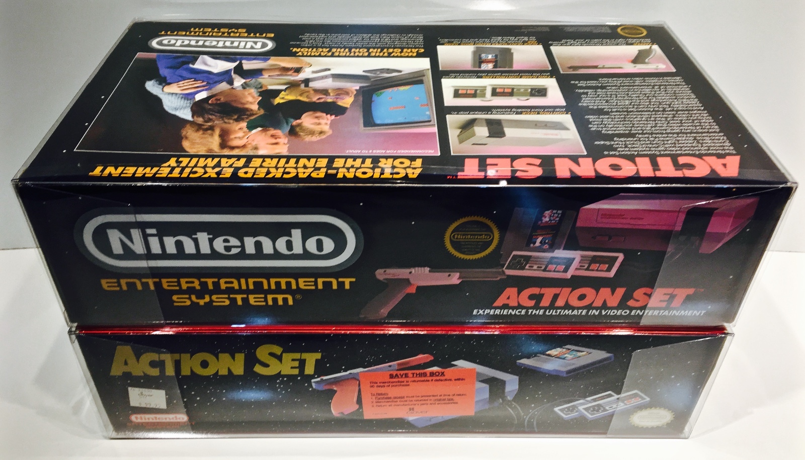 1 Console Box Protector For NES ACTION SET Both Styles Nintendo Display Boxes