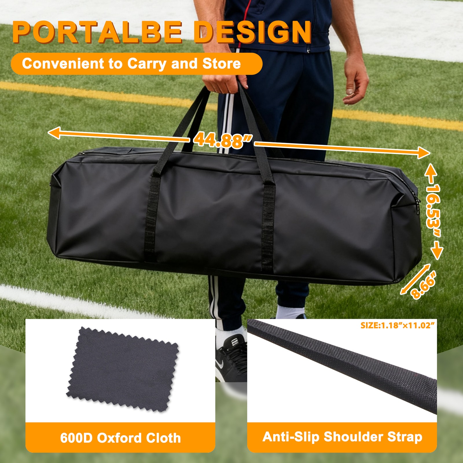 Portable Soccer Goal 12'x6' PVC Frame Soccer Net for Backyard Football Training