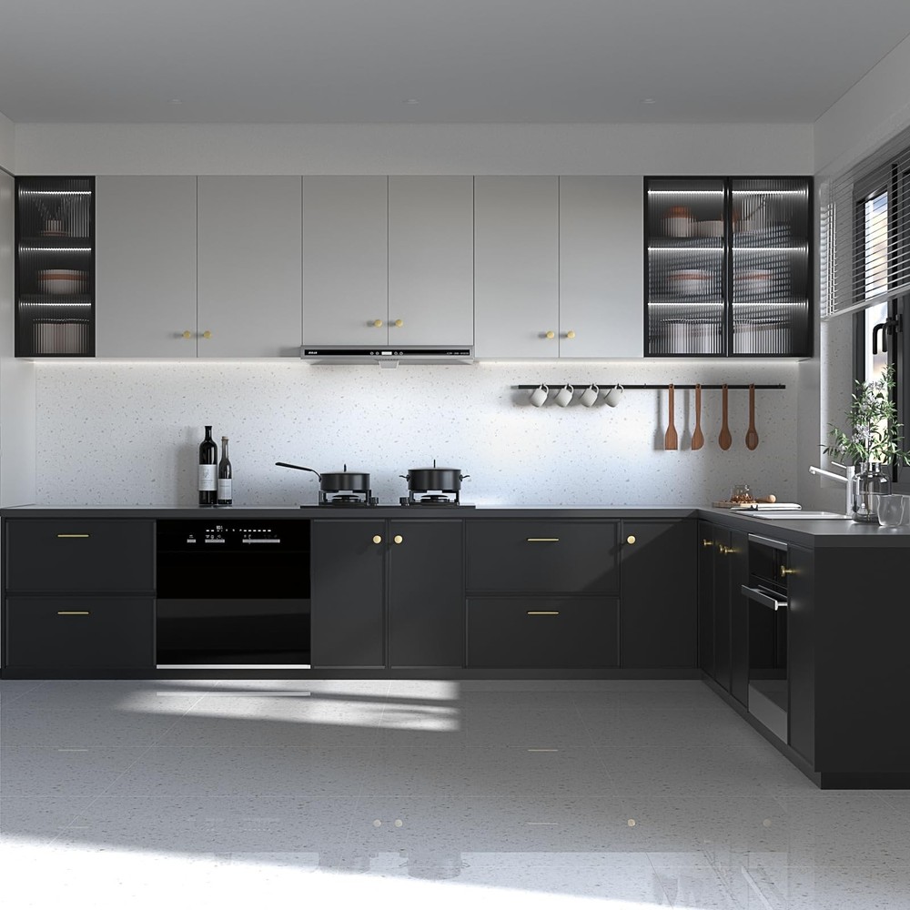 20 Pack Gold Cabinet Knobs and Pulls - Round Drawer Knobs, Brushed Brass for ...