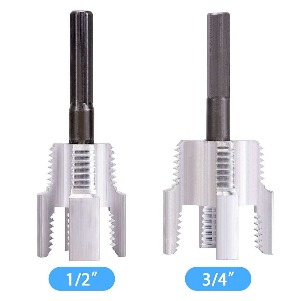 2Pcs 1/2''&3/4'' Water Pipe Integrated Internal & External Pipe Threading Tool