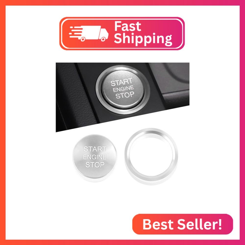 Car Push Start Button Cover Compatible with Audi,Cool Aluminum Engine Start Butt