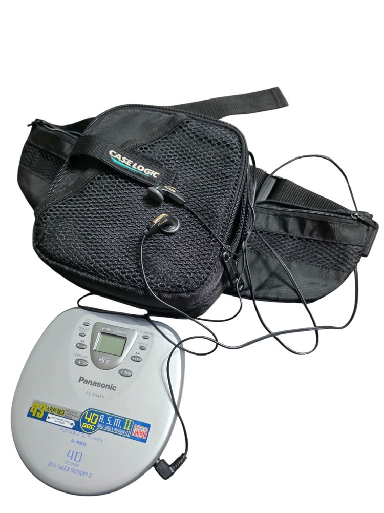 Panasonic SL-SX460 Portable CD Player Bundle Case Basic Headphones Tested Works!