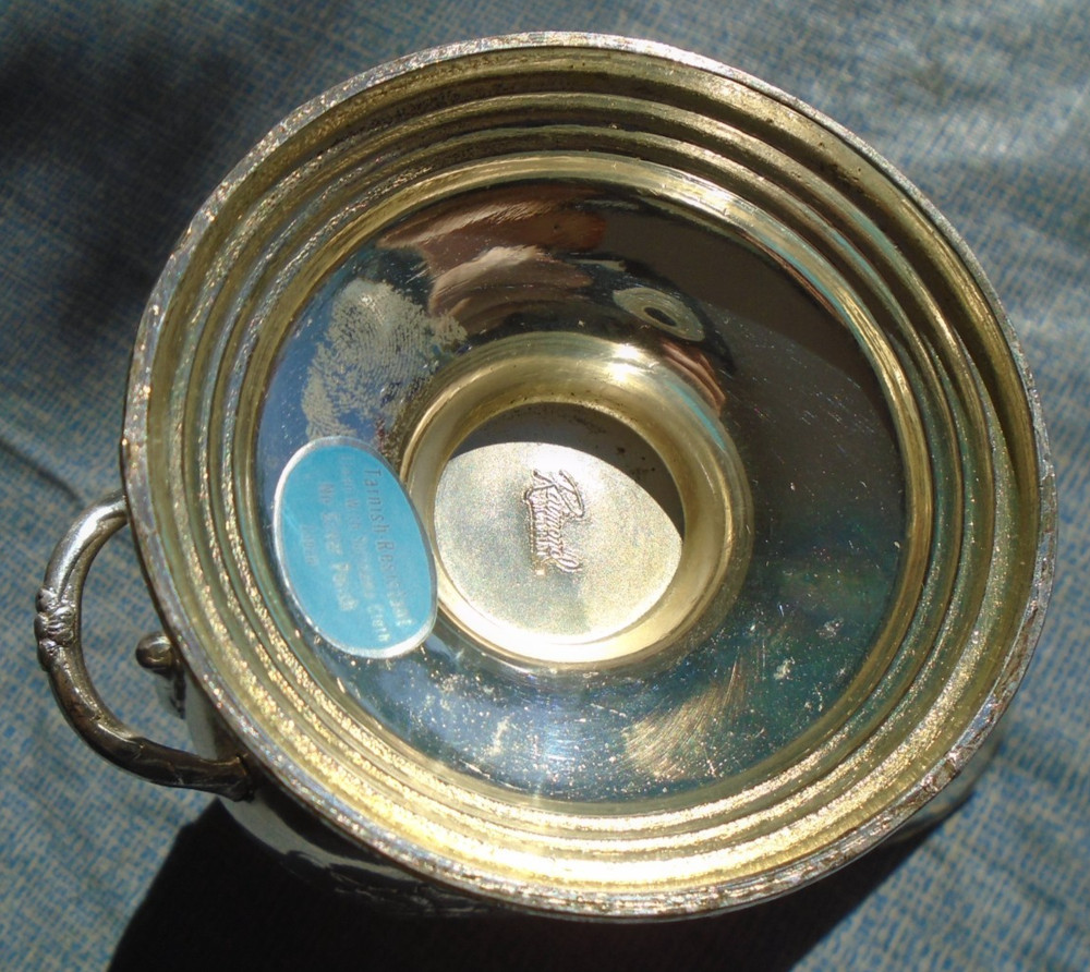 Sugar Scuttle Bowl Raimond Japan Silver Plate Vintage