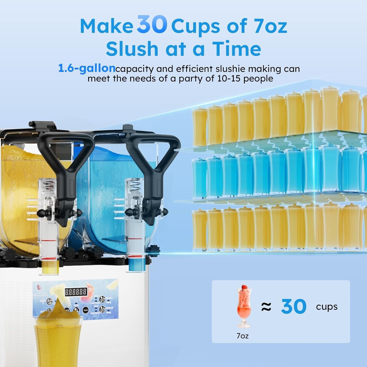 USA Commercial 2x3L Tanks Slush Machine Margarita Slushy Frozen Drinks Machines