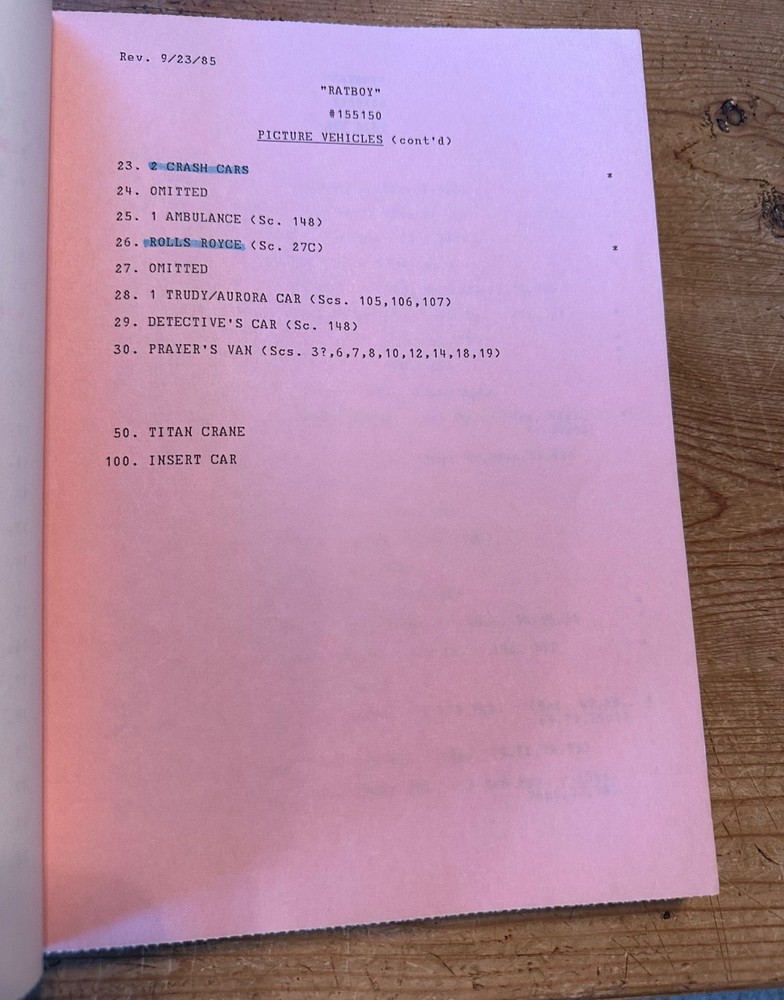 RATBOY MOVIE ORIGINAL SCREENPLAY SCRIPT