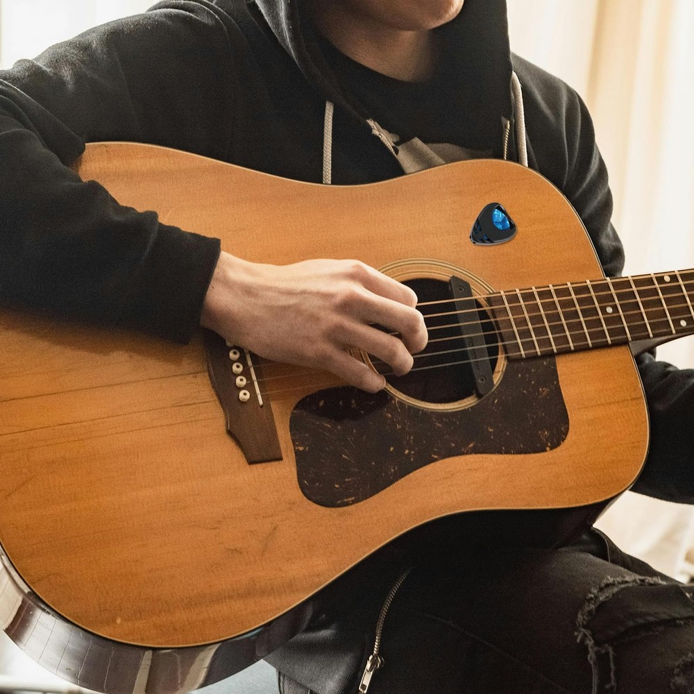 4Pack Easy Guitar Pick Holder Stick-On Plastic Guitar Pick Case w/ Adhesive Back