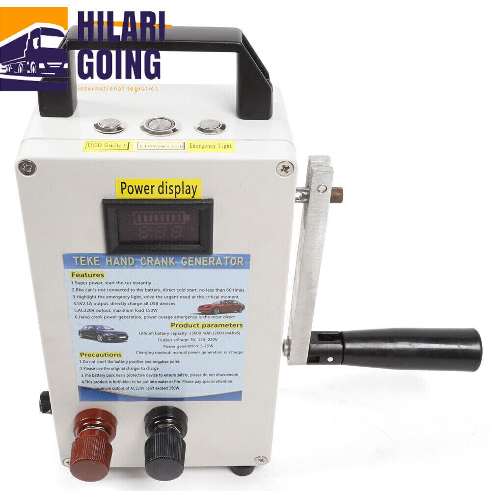 Portable Hand Crank Generator Emergency Power Supply Charger Camping Outdoor USA