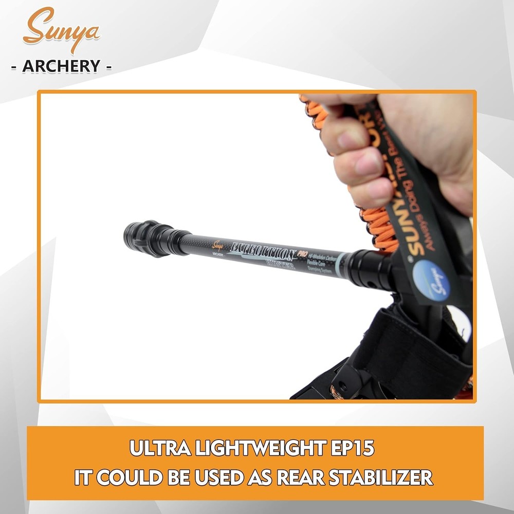 Lightweight Carbon Fiber Bow Stabilizer, 18" with Weights