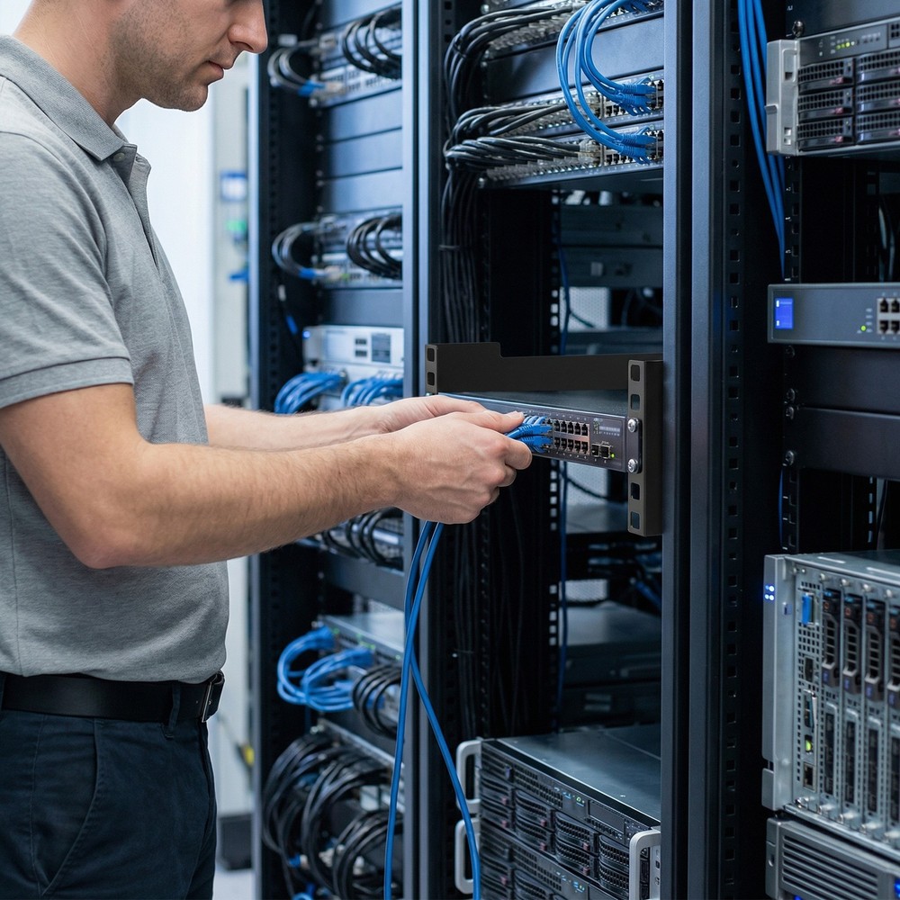 1U/2U Server Rack Depth Extender Recessed Rack Mount Adapter Kit